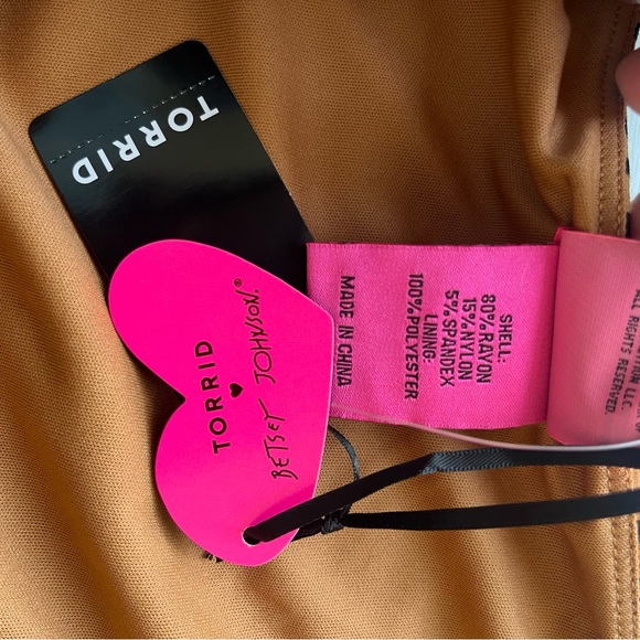 NWT Betsey Johnson x Torrid Mini Puff Sleeve Skater Dress Animal Print Size 3X - Picture 10 of 10